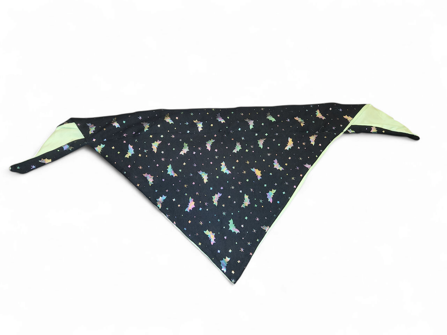 Holographic bat pet bandana