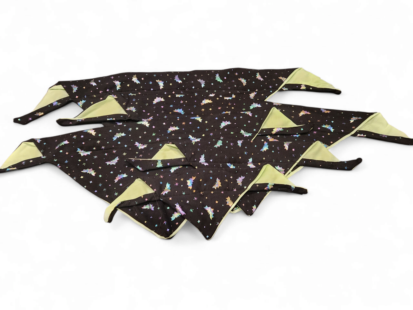 Holographic bat pet bandana