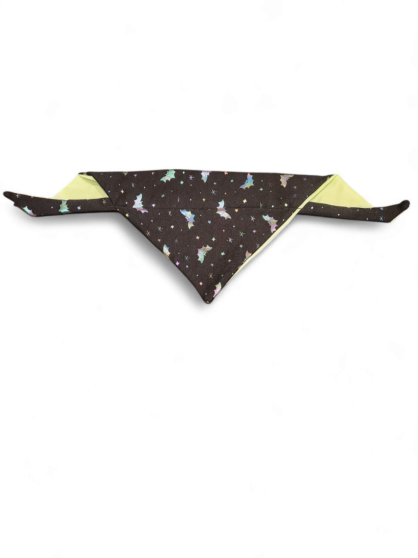 Holographic bat pet bandana