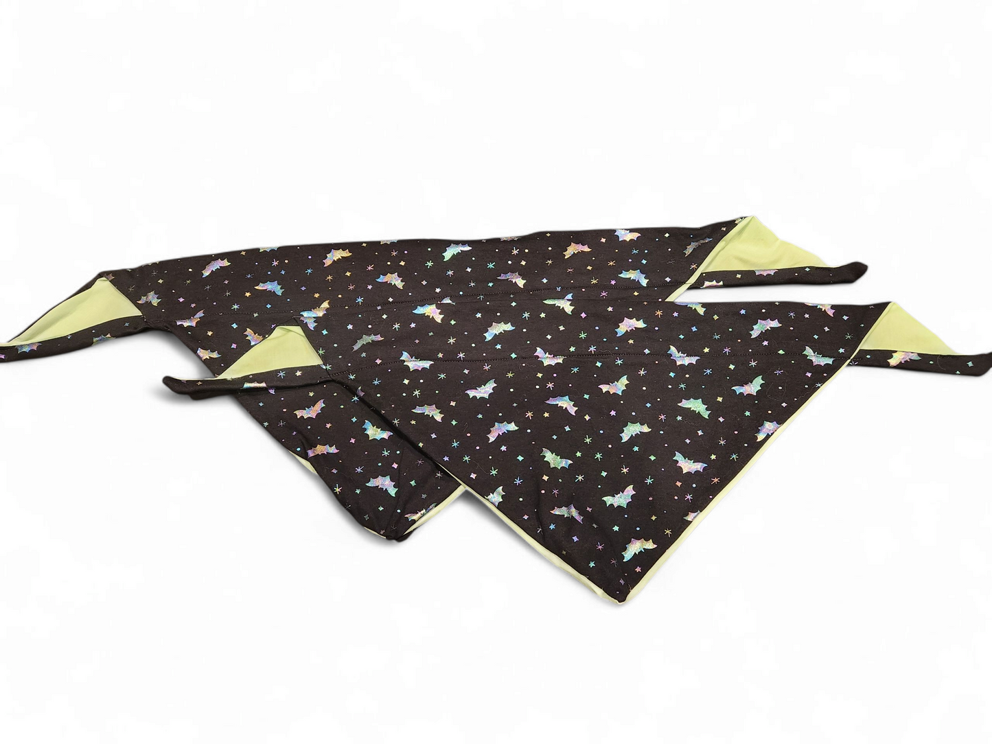 Holographic bat pet bandana