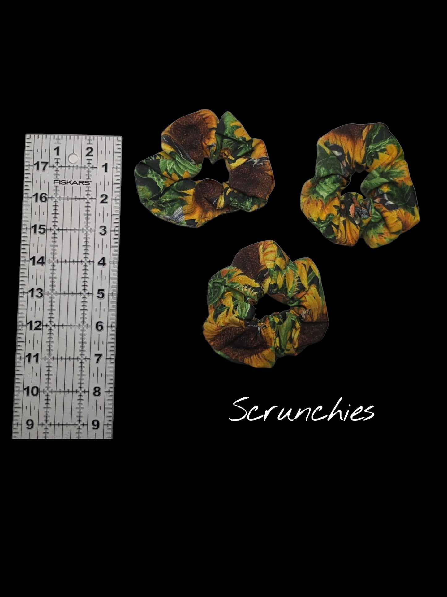 Sunflower and Bird Scrunchie
