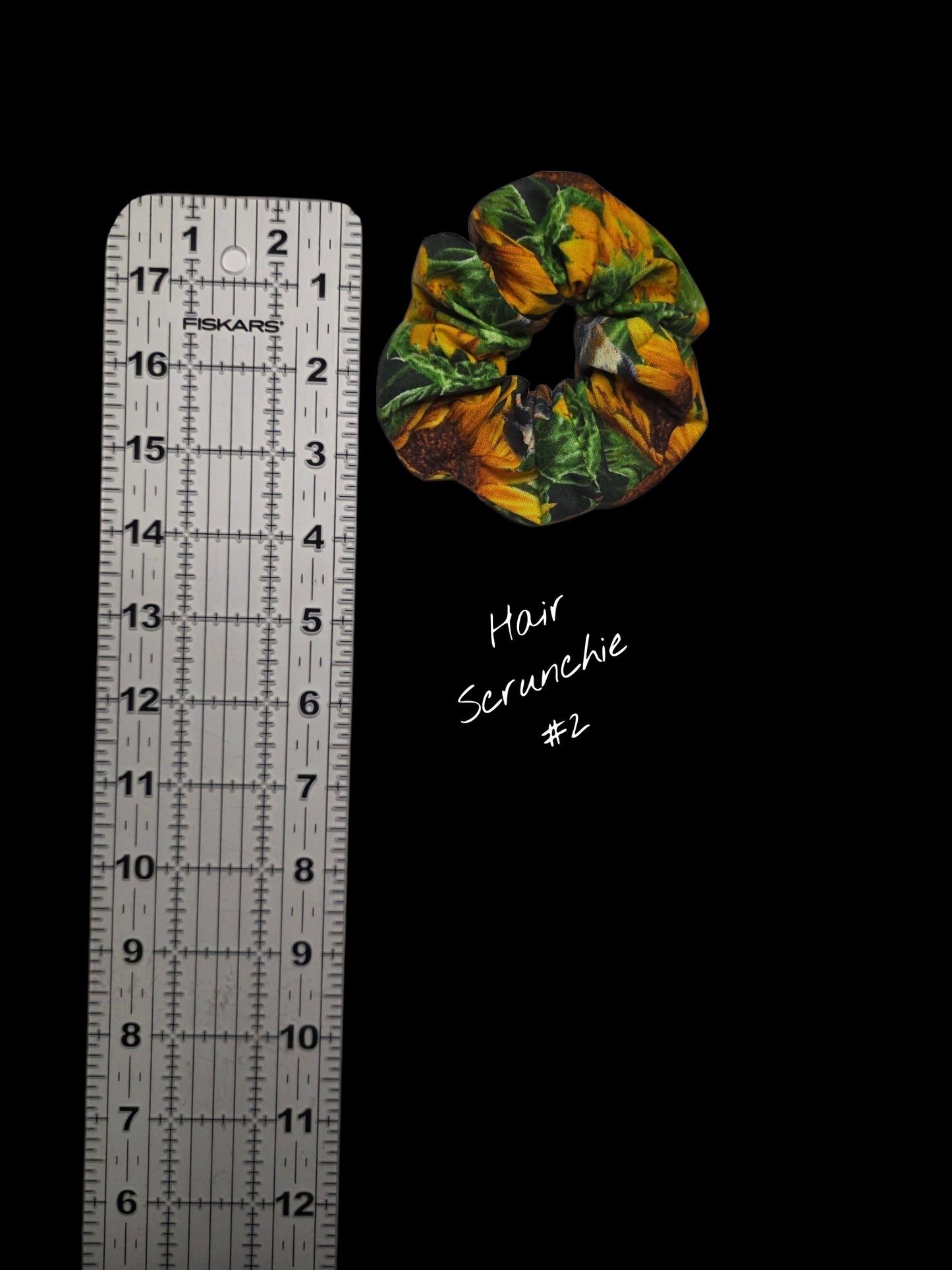 Sunflower and Bird Scrunchie