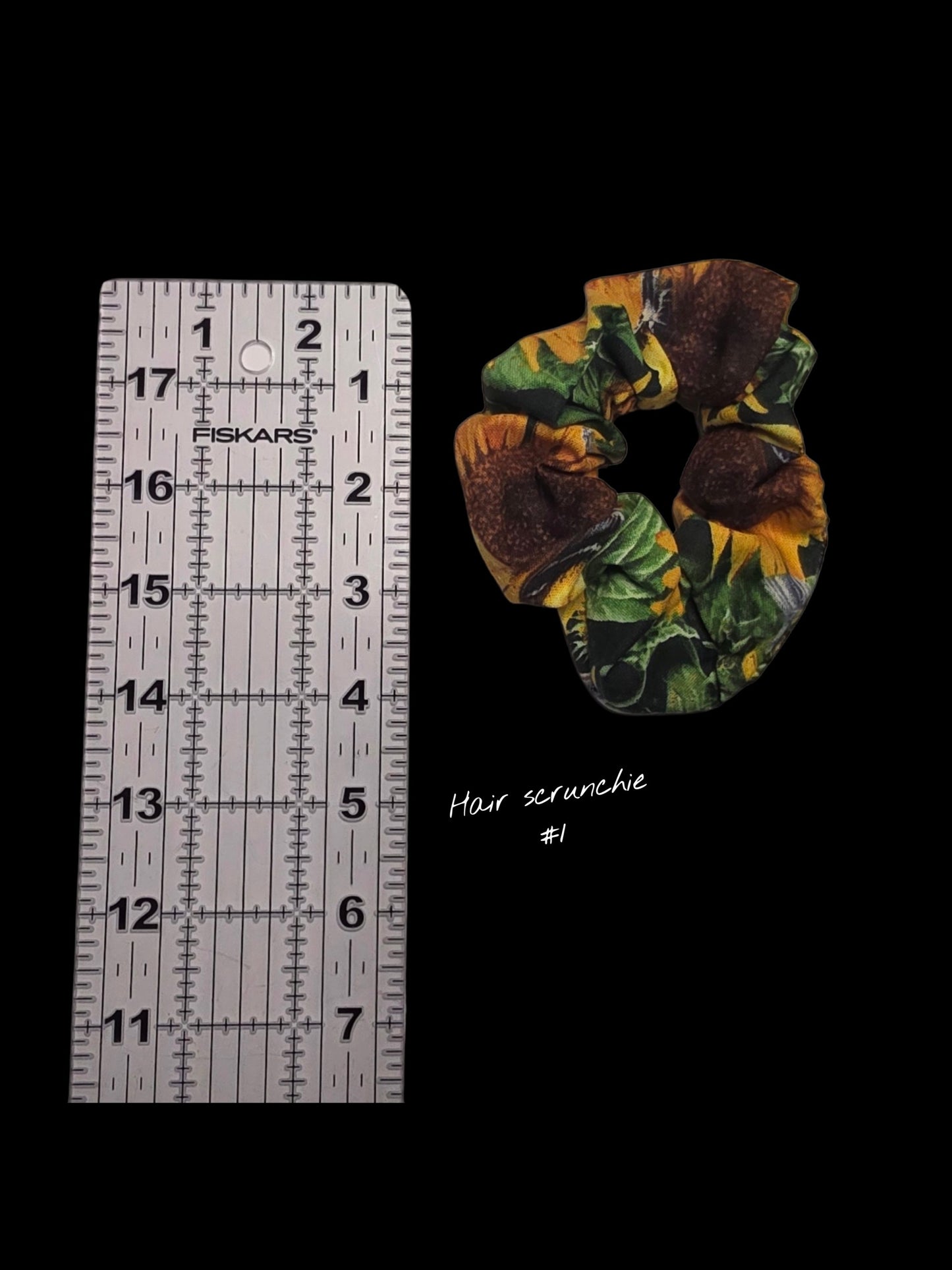 Sunflower and Bird Scrunchie