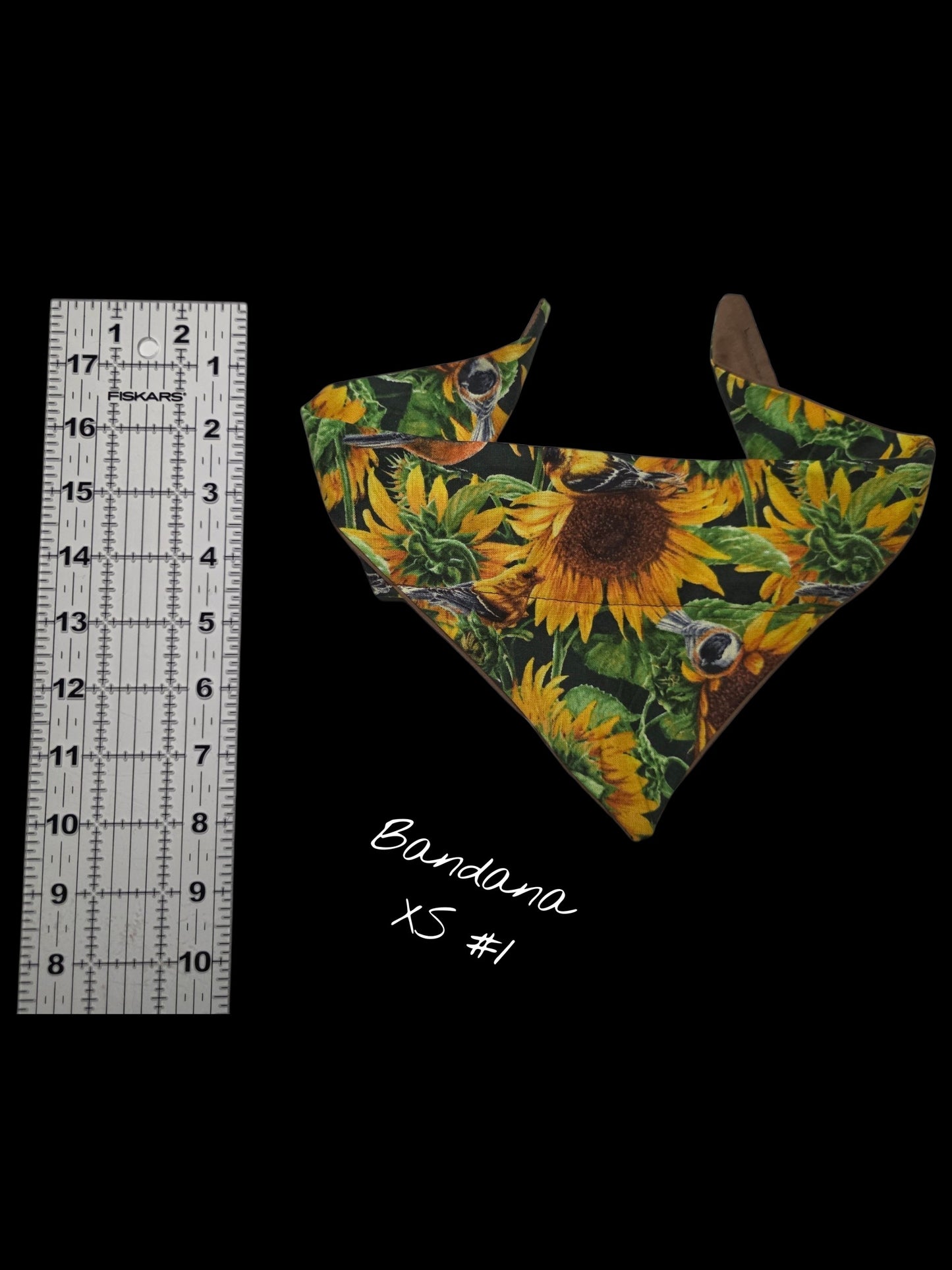 Sunflower And Bird Bandana