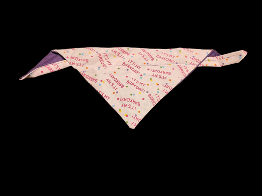 Pink Barksday Bandana